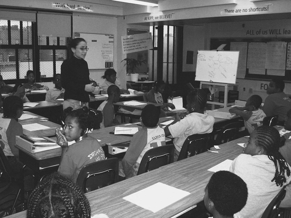 Jenna teaching in a classroom